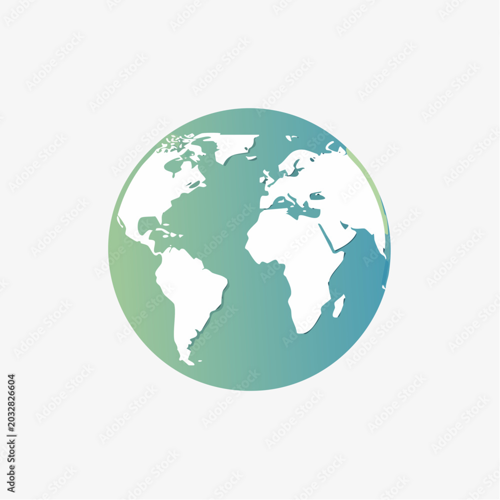 Obraz premium Stylized Earth Globe Icon with Gradient