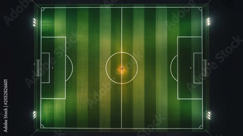 Heat map showing player movement on a green professional soccer field