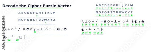 Foto Decode the cipher puzzle vector