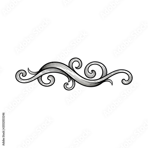 Decorative swirling pattern design element.