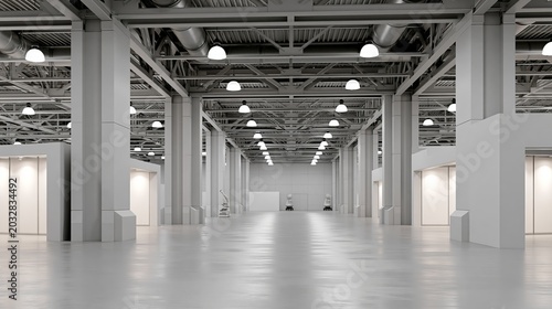 Empty exhibition center. backdrop for exhibition stands.3d render.