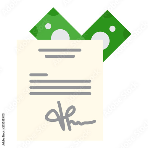 Canvastavla Forged financial document with floating money icon