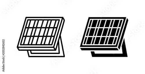 Tableau sur toile Solar Panel Icons, Renewable Energy Technology, Clean Power Generation, Sustaina