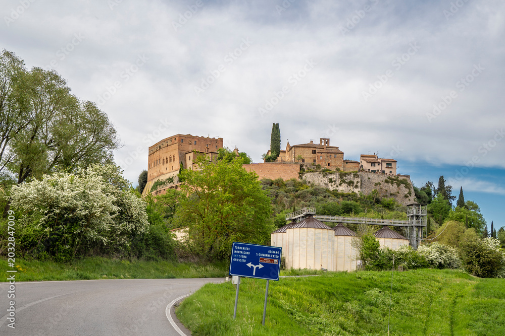 Fototapeta premium The San Giovanni d Asso Town view in Crete Senesi region of Italy