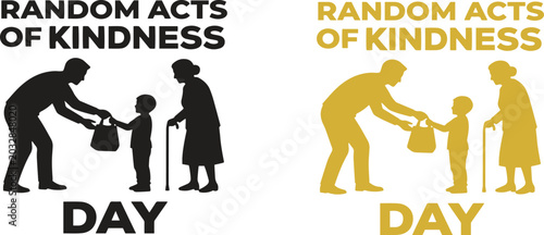 Fotografi PrintRandom acts of kindness day graphic helping seniors with groceries
