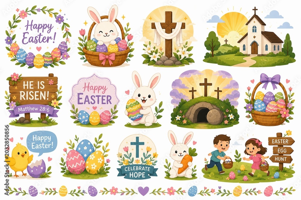 easter bunny with eggs