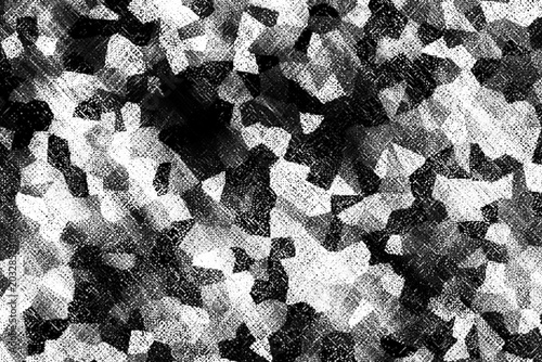 Bild auf Leinwand ざらざらとした質感の表面でキューブのような形でタイルやモザイクをイメージした幾何学的な模様でデザインした壁紙
