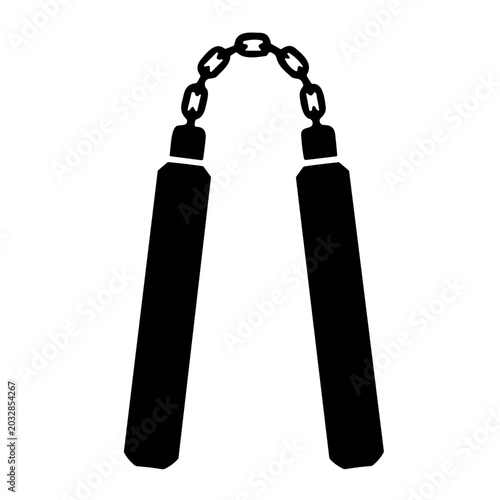 icon nunchaku vector illustration