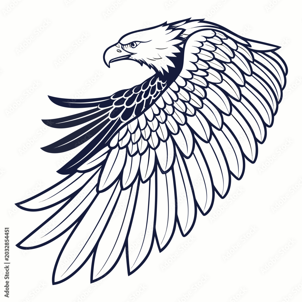 Fototapeta premium Eagle Wings Premium Outline 1