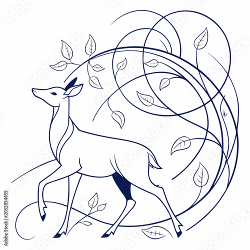 Elegant Deer Silhouette Vector