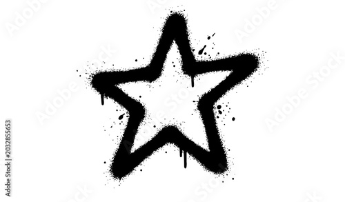 Foto Graffiti spray painted star icon vector illustration urban street art symbol des