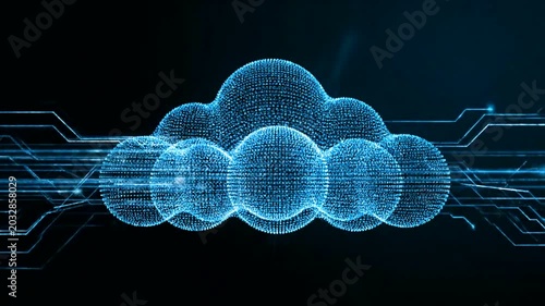 Futuristic Cloud Computing Technology Concept.