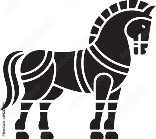 trojan horse icon or logo isolated sign symbol vector illustration. Black icon silhouette vector