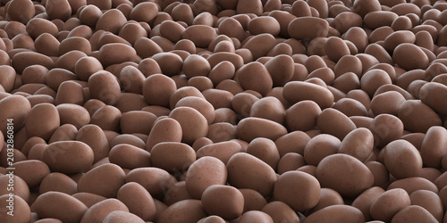 Large pile of seasonally harvested potatoes. Realistic CGI.