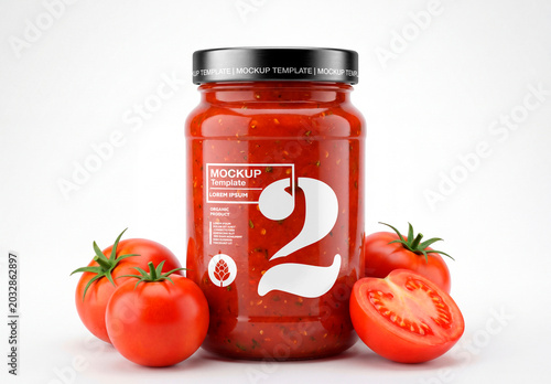 Tomato sauce jar mockup