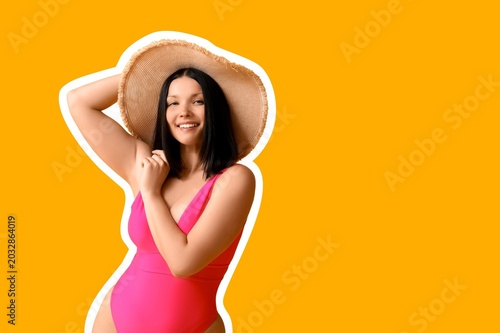 Beautiful young woman in st...