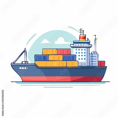 Cargo Ship Carrying Containers