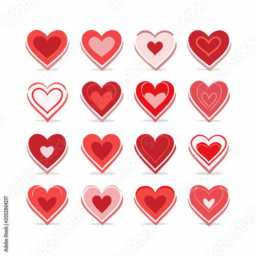 Collection of Red Hearts in Various Styles