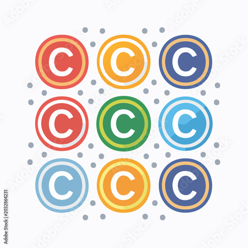 Copyright Symbols in a Grid