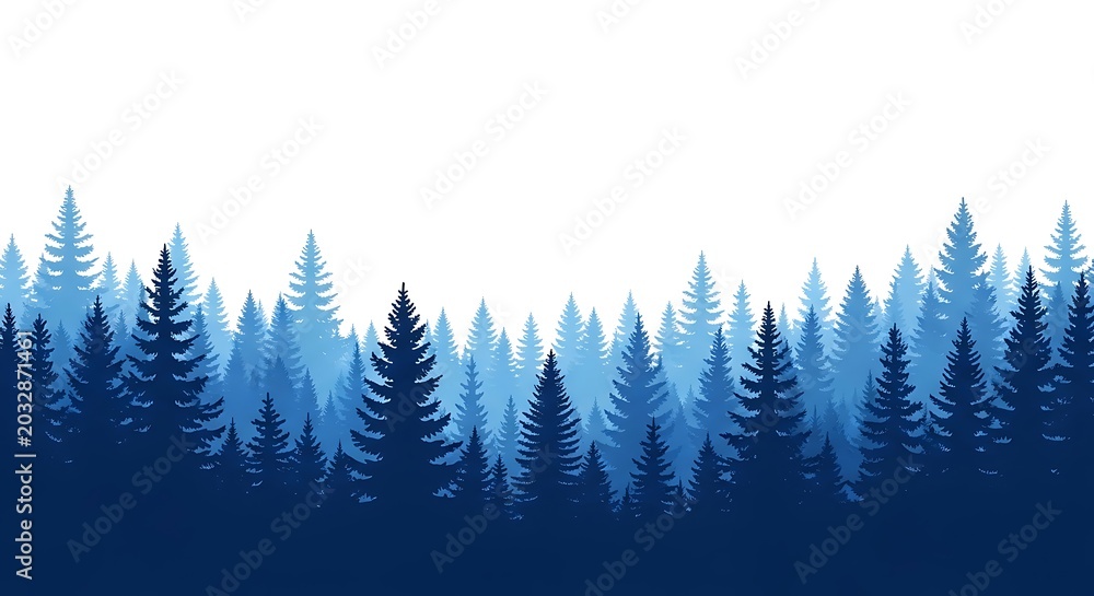 Obraz premium Pixel art forest with tall evergreen trees under twilight sky