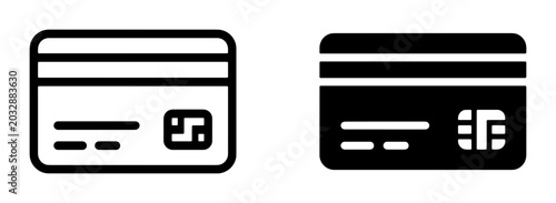 Картината върху платно Credit Card Icons, Payment Method Symbols, Financial Transaction Graphics, Digit