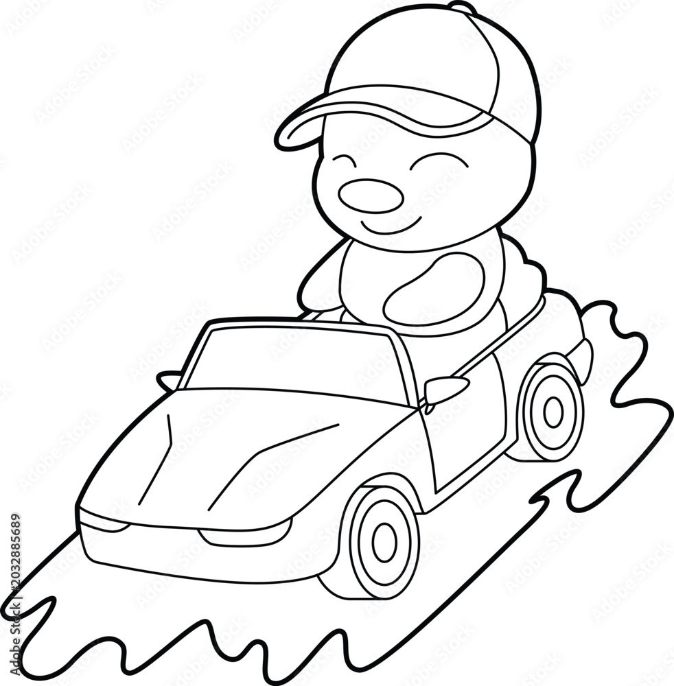 Fototapeta premium Caterpillar Car Animal Vector Graphic Art Illustration
