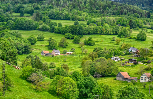 Quadro su tela Grünes Tal in den Vogesen (Elsass)