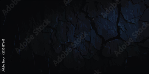 Schilderij op canvas Dark textured surface with cracked pattern and deep shadows industrial design