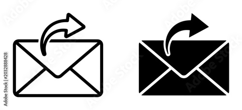 Bild auf Leinwand Email Send Icons, Envelope Outgoing Message Symbols, Communication Vector Graphi