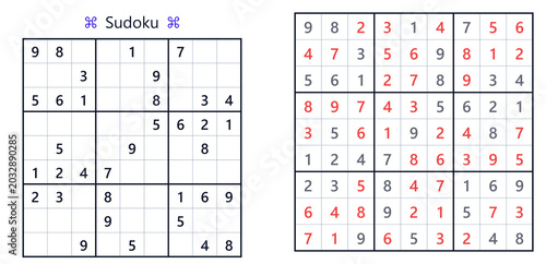 Sudoku puzzle with numbers filled in and instructions on top  