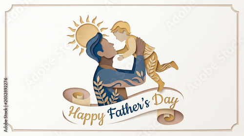 Typography Happy Fathers Day Artistic Luxury Greeting Background Design