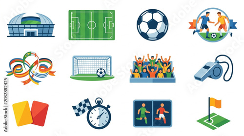 Canvastavla Collection of Soccer Football Sport Icons and Symbols.
