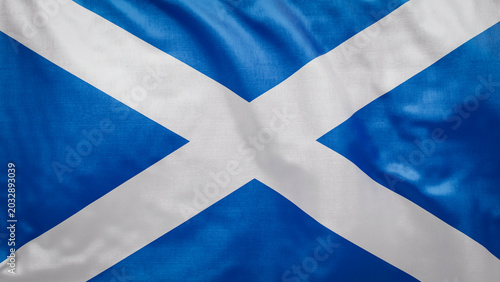 Scottish flag waves softly in the breeze. 2026 soccer tournament participating team flags. Perfect for football and sports event graphic assets.