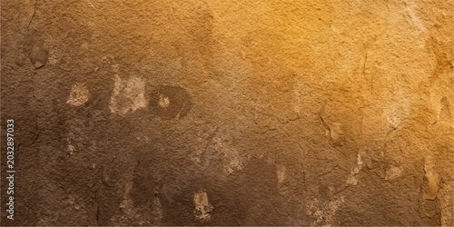 Foto Ancient cave painting depicting prehistoric symbols, rendered in earthy tones of ochre and brown, suggesting early human expression and a connection to the past