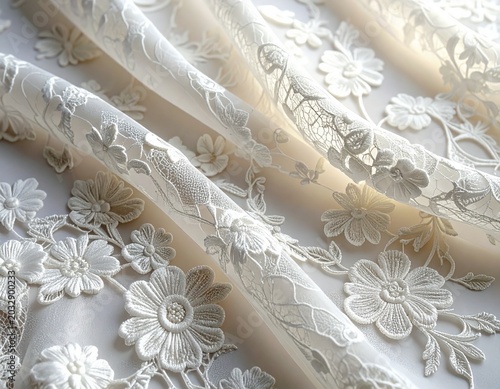 Elegant ivory lace texture background for romantic wedding design