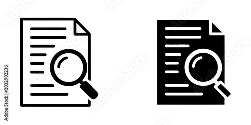 Konstfotografi Document analysis with magnifying glass icon vector illustration, document manag