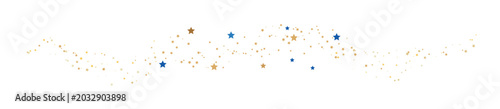 Celestial golden stardust wave trail with magical sparkling glow effect. Vector illustration.