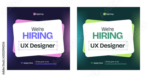 We are hiring job vacancy web banner and social media post template