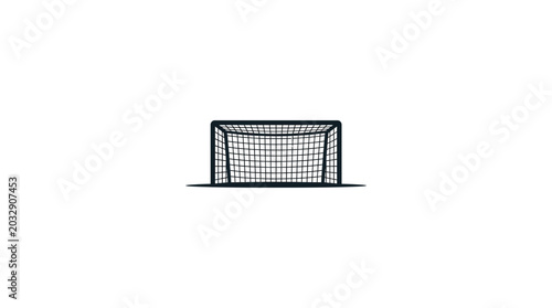 Photos A detailed black and white illustration of a soccer goal net.