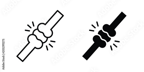 Foto Knee Joint icon symbol set in black and white. EPS10