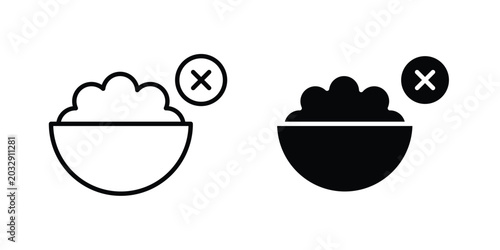 Fotografie Lack of appsetite icon symbol set in black and white. EPS10