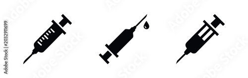 Foto Medical Syringe and Injection Icons
