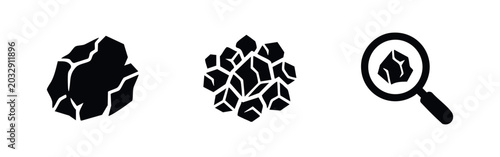 фотографія Coal Lump and Mineral Analysis Icons