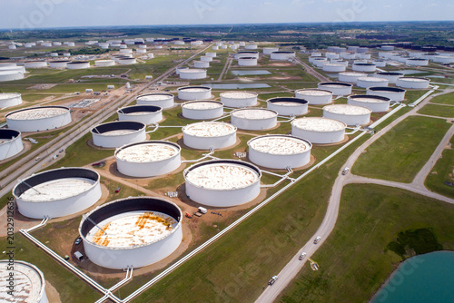 Foto Crude Oil Storage Tanks Aerial Cushing Oklahoma Hub