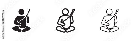 Tableau sur toile Person playing a string instrument icon