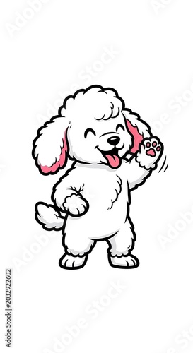 A cartoon dog with a playful and mischievous expression.