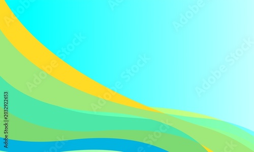 abstract background of blue, yellow, green colorful waves vector