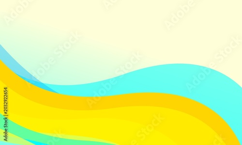 abstract background of blue, yellow, green colorful waves vector