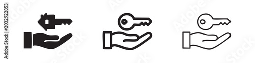 Photos Hand holding key icon