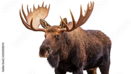 Slika na platnu Majestic bull moose with large antlers, full body view